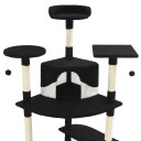 Vidaxl Kloretre Med Klorestolper I Sisal 203 cm Svart Og Hvit
