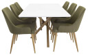 Venture Design Piazza & Plaza spisegruppe Hvit/grønn 6 st stoler & bord 180 x 90 cm