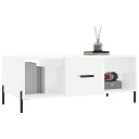 vidaXL Salongbord høyglans hvit 102x50x40 cm konstruert tre