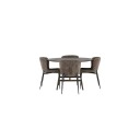 Spisegruppe Venture Home Kaseidon Ø100 cm med 4 stk Modesto Stoler
