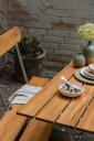 Grythyttan Stålmöbler Bryggeri spisebord Teak/galvanisert 110 x 70 cm Grå