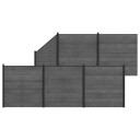 vidaXL Gjerdesett 6 pcs 965 x 186 cm WPC og Aluminium Grå