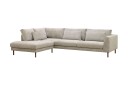 Florenz 4 seters Venstrevendt L formet Sjeselongsofa i Stoff   Grå / Beige