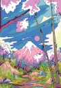 Mount Fuji Cherry Path Plakat / 100x150