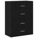  Skap med 2 skuffer 2 stk sort eik 60x31x40 cm konstruert tre 8721158577030
