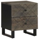  Nattbord 2 stk svart 40x33x46 cm heltre mango 8721158447760