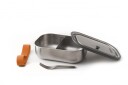Black+Blum  Stainless Steel Lunch Box, Steel-Orange, L