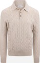 Gran Sasso Tennis collar cable knit sweater wool cashmere 54 beige herre