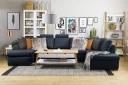 Crazy 5 seters Høyrevendt U formet X Large Sofa med Divan og Sjeselong i Stoff   Blå