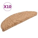 vidaXL Trappematter 10 stk 56x20 cm beige