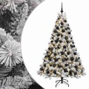vidaXL Kunstig juletre med kuler 210 cm 300 LED-lys Varmhvit