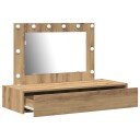  Vegghengt Sminkebord med LED lamper Artisan Eik