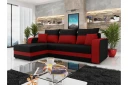 Hewlet Sofa med Divan 3 seter   Svart/Rød