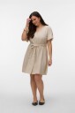Vero Moda Curve   Kjole i lin Vmcmymilo SS Short   Grå