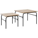  Stablebare salongbord 2 stk brun og svart stål 4009307