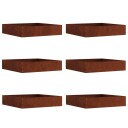 vidaXL Gjerdekant 6 pcs Rusten 60 x 60 x 13 cm Cortenstål