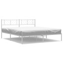 vidaXL Sengeramme i metall med hodegavl hvit 193x203 cm 8721012190139