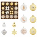  Julekule Sett 40 pcs Hvit og Gull