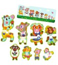 Djeco Puslespill 8x2 Brikker BIG og Small Ved Farm Djeco OneSize Puslespill Oransje