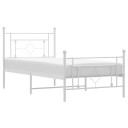 vidaXL Sengeramme i metall med hode- og fotgavl hvit 100x200 cm 8721012249349