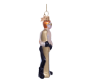 Vondels Glassornament skigutt 12,5 cm champagne