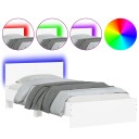  Sengeramme med hodegavl og LED-lys hvit 100x200 cm 8721012241497