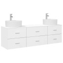 vidaXL Baderomsskapsett 3 stk. Hvit 62,5 x 44,5 x 50 cm Konstruert tre