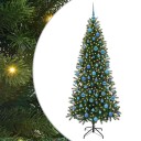  Kunstig juletre med 300 LED med stativ grønn 180 cm PE og PVC