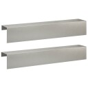 vidaXL Kantprofil til hage 2 stk. 100 x 20 x 15 cm Rustfritt stål Sølv
