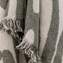 Bloomingville Alk bomullspledd 130 x 160 cm Grønn-beige