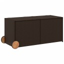  Putekasse med hjul brun 283L cm polyrotting 365317