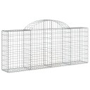 vidaXL Gabionkurver buede 7 stk 200x30x80/100 cm galvanisert jern
