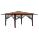 vidaXL Gazebo med 4 sidevegger 4 x 4 m Beige og Brun
