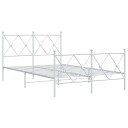  Sengeramme i metall med hode- og fotgavl hvit 120x200 cm 8721012374515
