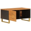 vidaXL Salongbord brun og svart 80x50x40 cm heltre furu