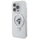 Karl Lagerfeld Hardcase for iPhone 15 Pro Max 6.7" med Ringstativ og MagSafe - Hvit