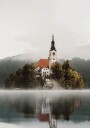 Misty Church on an Island Plakat Plakat / 100x150cm