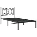  Sengeramme i metall med hodegavl svart 80x200 cm 8721102643828