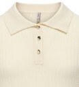 Kids Only Mila Long Sleeve Rib Button Polo Neck Knit Beige 122/128
