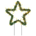 vidaXL Julelysdekorasjon med pigger 3 stjerner 50 LED 29 cm