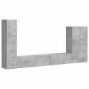  TV vegghyllesett Veggmontert 6 pcs Betonggrå