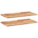  Flytende hyller 2 stk 60x40x2 cm oljebehandlet heltre akasie