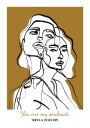 Line art of two women Plakat / 30x40