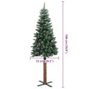 vidaXL Slankt juletre med ekte tre og hvit snø grønn 180 cm