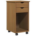 vidaXL Rullende skap HonningBrun 34 x 39 x 65,5 cm Massiv furu