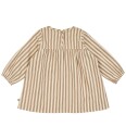 Müsli Kjole I/e - Vevd Stripe - Oak/Valnøtt - Müsli - 2 år (92) - Kjole Beige Brun Hvit