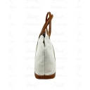 Love Moschino Hvit Canvas Tote Veske for Dame