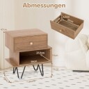 Mid Century nattbordsett med skuff og åpen hylle