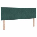  Sengegavl diamantblokkmønster mørkegrønn 144 cm fløyel
