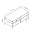Sofabord HOME4YOU Hedvig med en skuff 100x50x40 cm ask/svart - Ask/svart